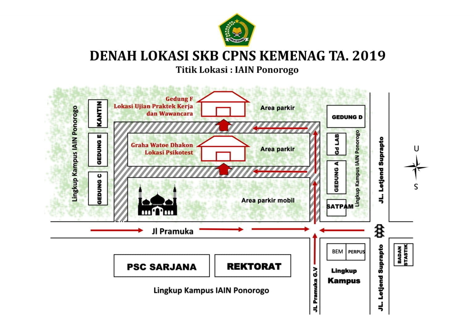 Jadwal Dan Alur SKB CPNS Kemenag Th 2019 Titik Lokasi IAIN Ponorogo ...